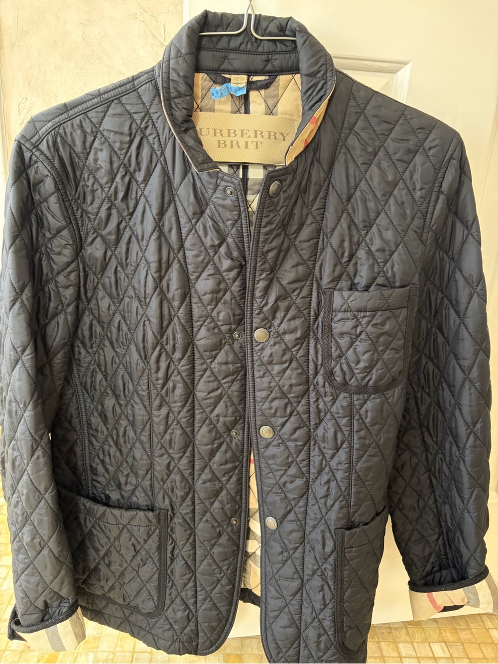 Burberry Brit Men’s Quilted Lightweight Jacket in Black size L